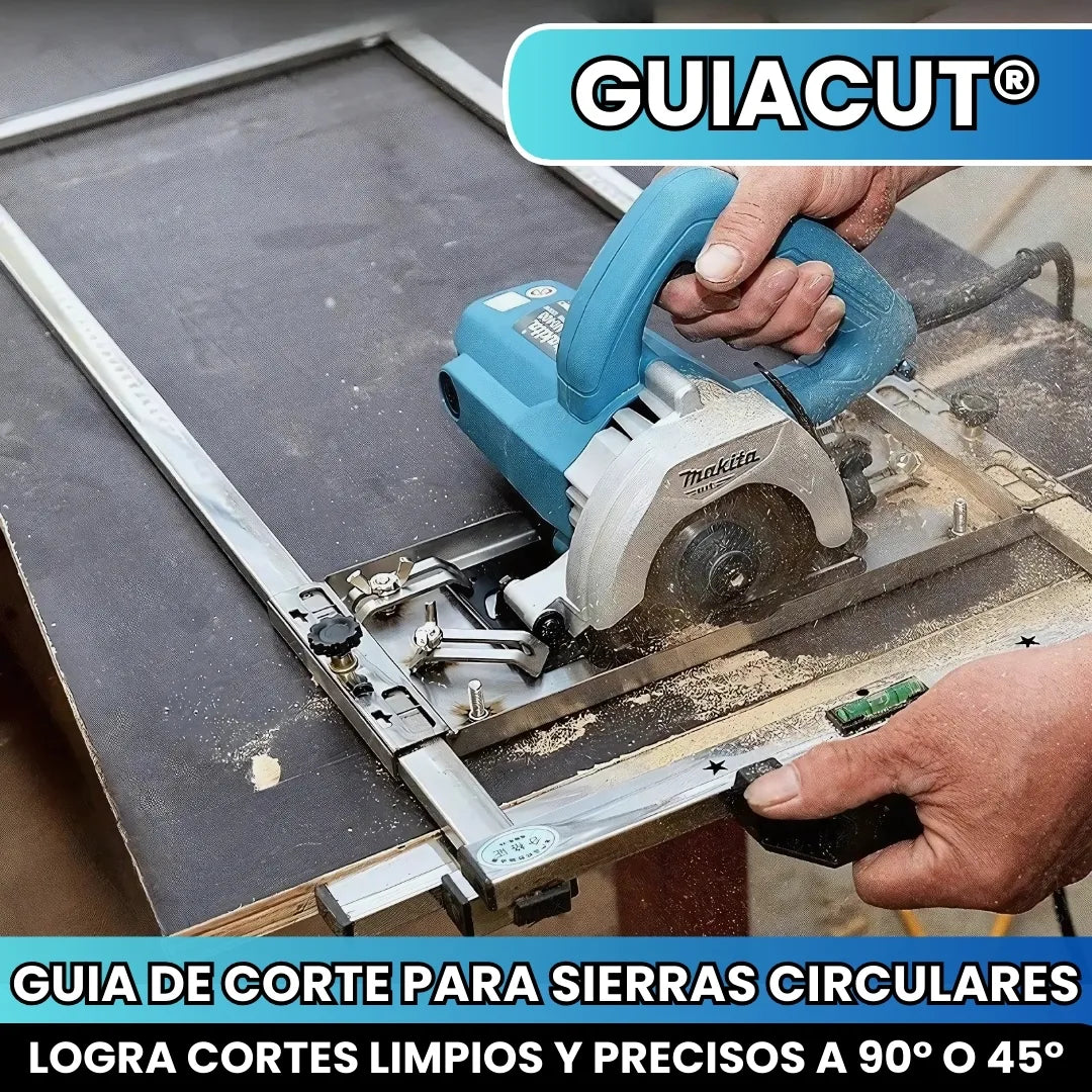 GUIACUT® GUIA DE CORTE PARA SIERRA CIRCULAR ELECTRICA Y ENRUTADOR DE PISTA, FRESADO DE MESA