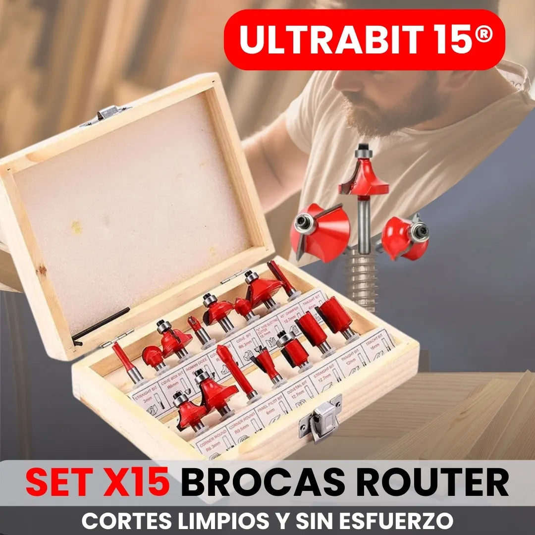 ULTRABIT 15® BROCAS ENRUTADORAS SET X15