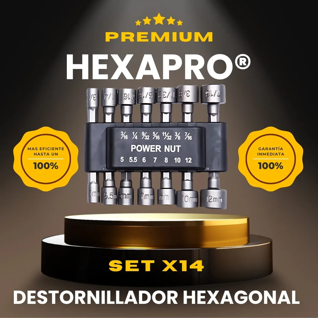 HEXAPRO® SET X14 DESTORNILLADORES HEXAGONALES EN ACERO DE CROMO