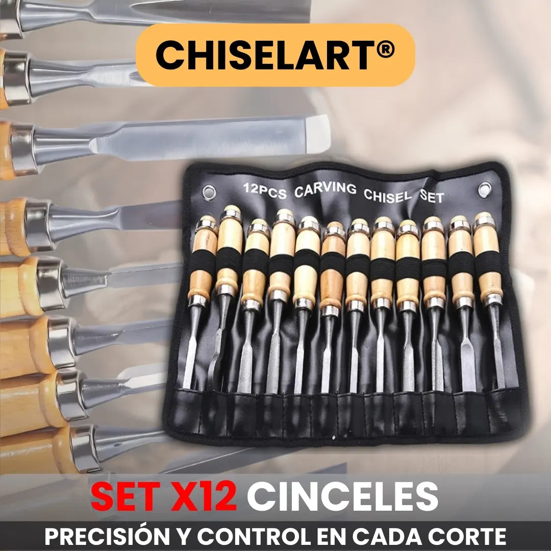 CHISELART® SET X12 CINCELES DE ACERO INOXIDABLE