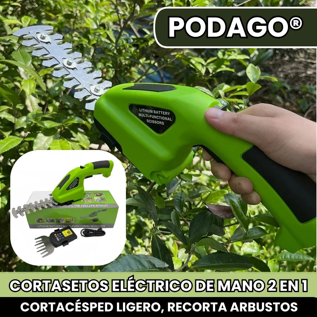 PODAGO® CORTASETOS ELECTRICO DE MANO 2 EN 1