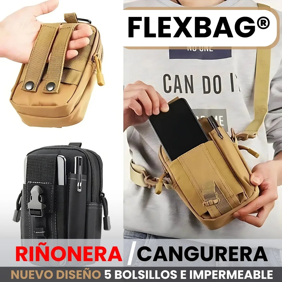 FLEXBAG® RIÑONERA IMPERMEBALE DE 5 BOLSILLOS