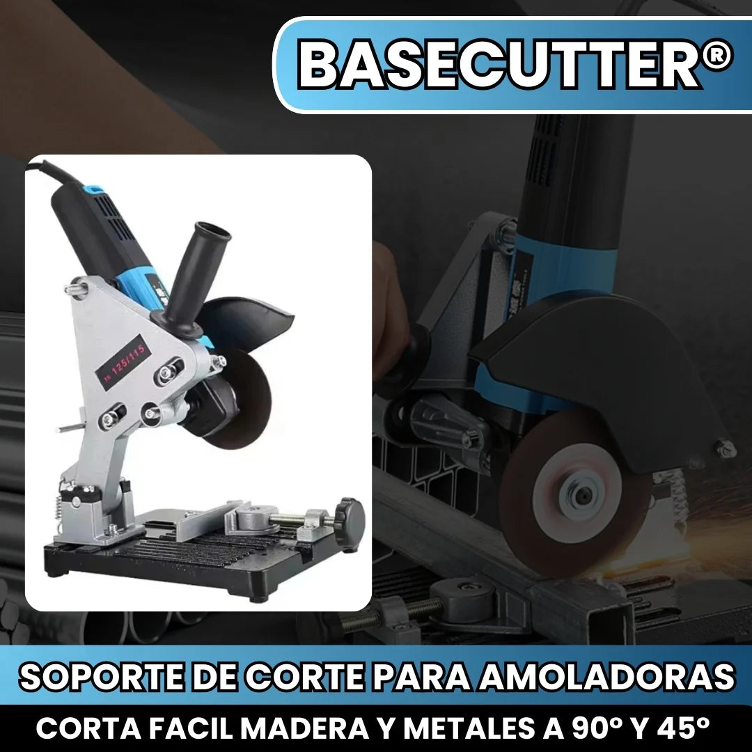 BASECUTTER® SOPORTE DE CORTE  PARA AMOLADORA ANGULAR, CORTA A 90° Y 45°