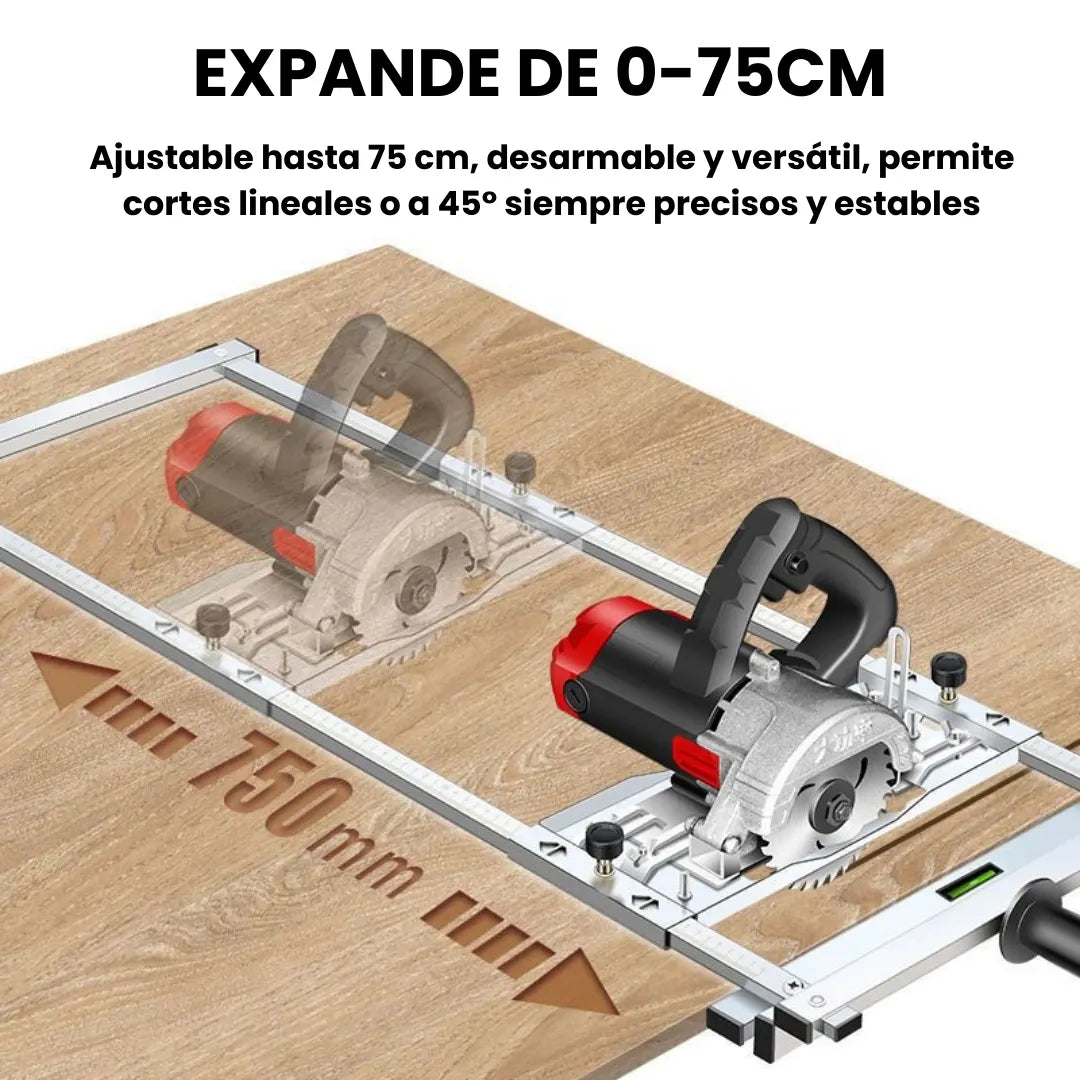 GUIACUT® GUIA DE CORTE PARA SIERRA CIRCULAR ELECTRICA Y ENRUTADOR DE PISTA, FRESADO DE MESA