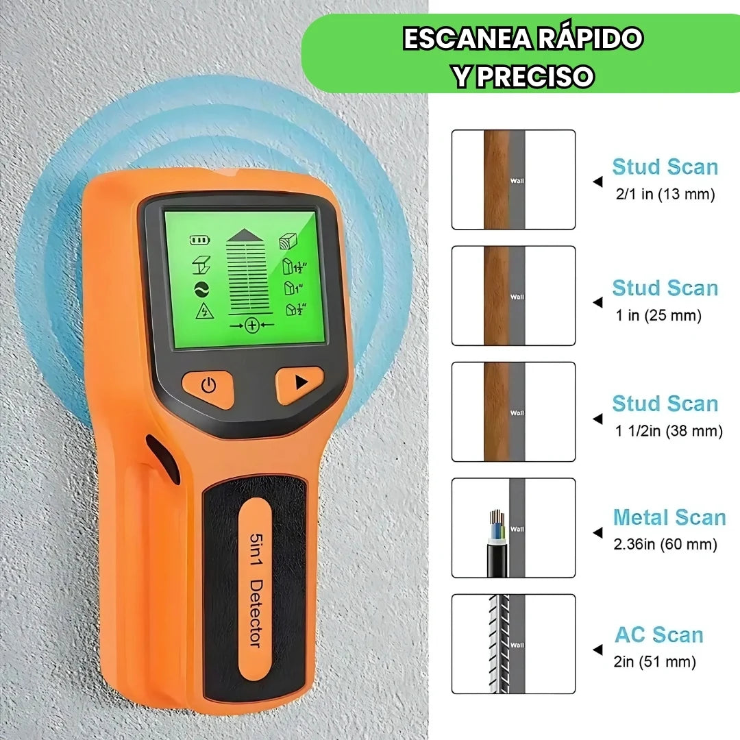 MULTISCAN® DETECTOR REMOTO DE PARED 5 EN 1: ENCUENTRA MADERA, VIGAS Y METAL