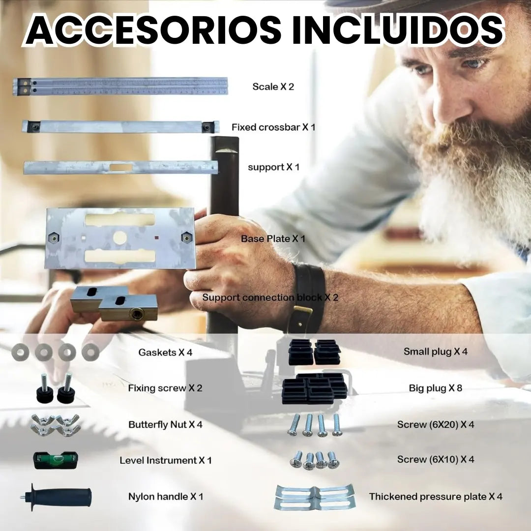 GUIACUT® GUIA DE CORTE PARA SIERRA CIRCULAR ELECTRICA Y ENRUTADOR DE PISTA, FRESADO DE MESA