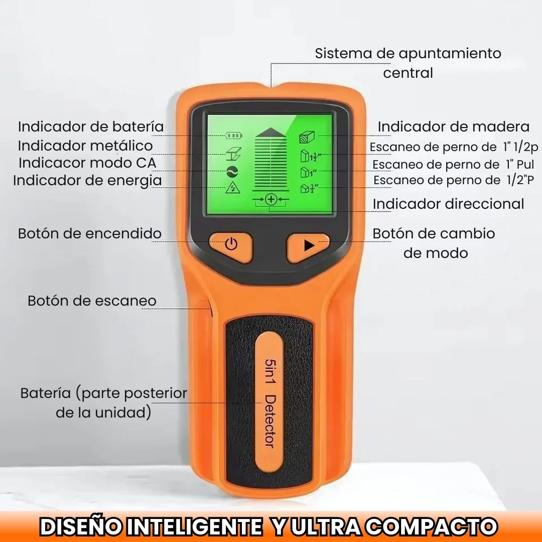 MULTISCAN® DETECTOR REMOTO DE PARED 5 EN 1: ENCUENTRA MADERA, VIGAS Y METAL