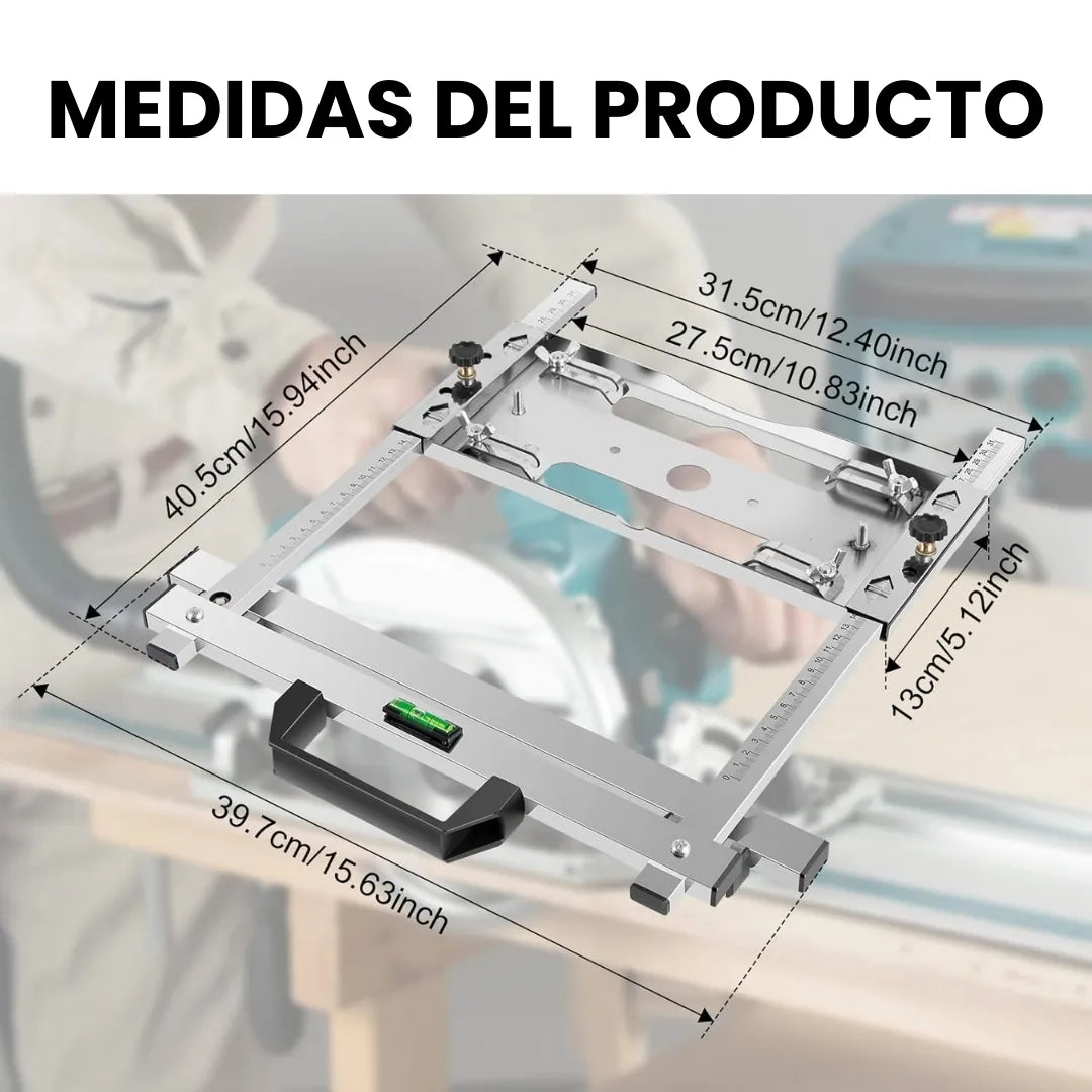 GUIACUT® GUIA DE CORTE PARA SIERRA CIRCULAR ELECTRICA Y ENRUTADOR DE PISTA, FRESADO DE MESA