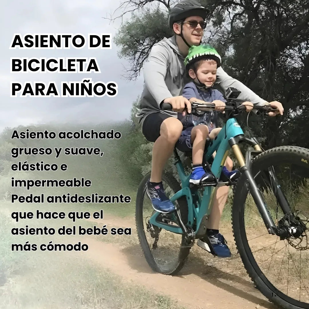 BBYBICI® ASIENTO DE SEGURIDAD PARA BICICLETAS DE MONTAÑAS PARA NIÑOS, ASIENTO DELANTERO PARA BEBÉS