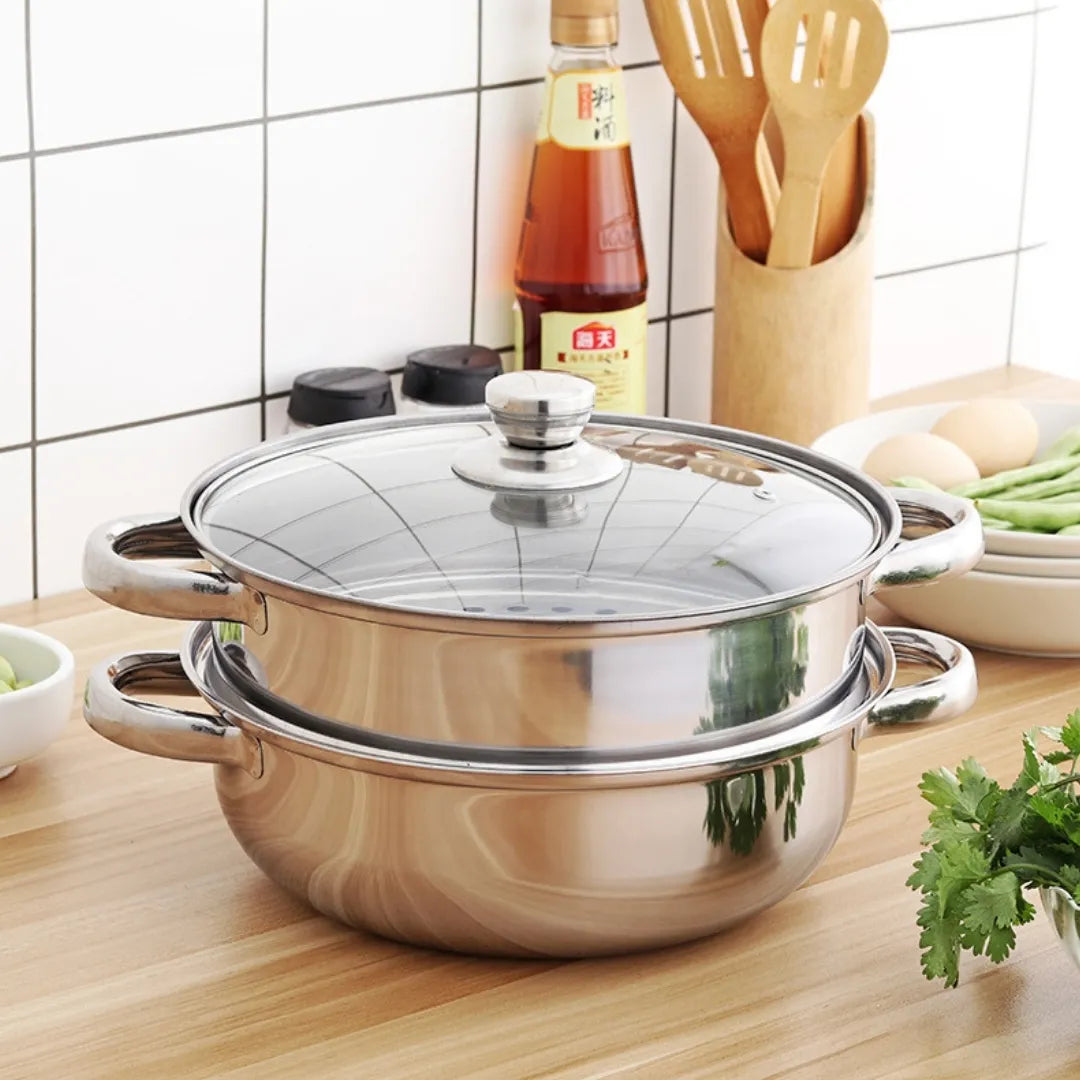 VAPOCHEF® SET X2 OLLAS A VAPOR DE ACERO INOXIDABLE MULTIFUNCIONAL