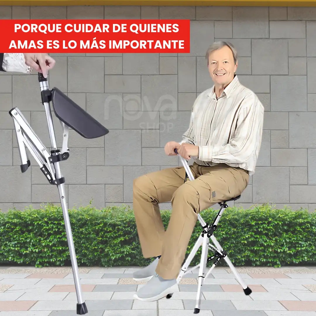 ALIVIOMOVIL® BASTÓN CON SILLA DESPLEGABLE