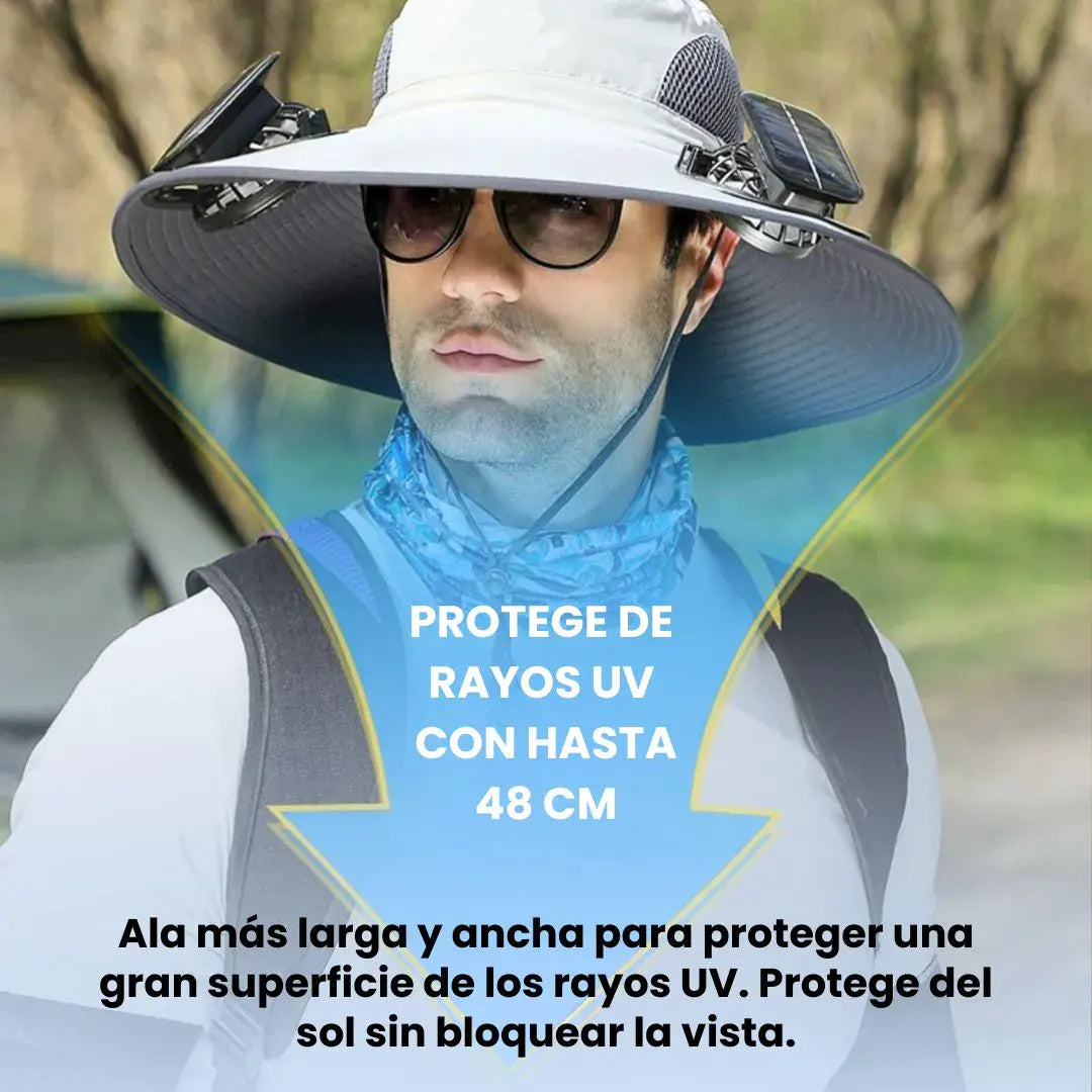 SOMBRERO FRESH® 2 VENTILADORES CON PANEL SOLAR
