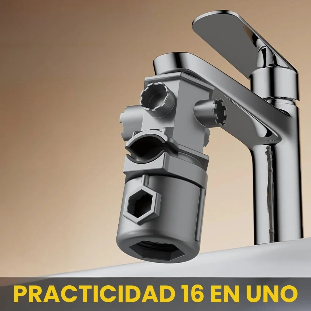 GRIFLEX® LLAVE MULTIFUNCIONAL 16 USOS PARA FONTANERIA DE GRIFOS UNIVERSAL