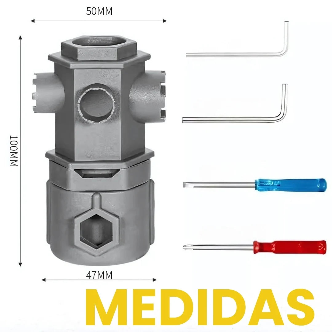 GRIFLEX® LLAVE MULTIFUNCIONAL 16 USOS PARA FONTANERIA DE GRIFOS UNIVERSAL