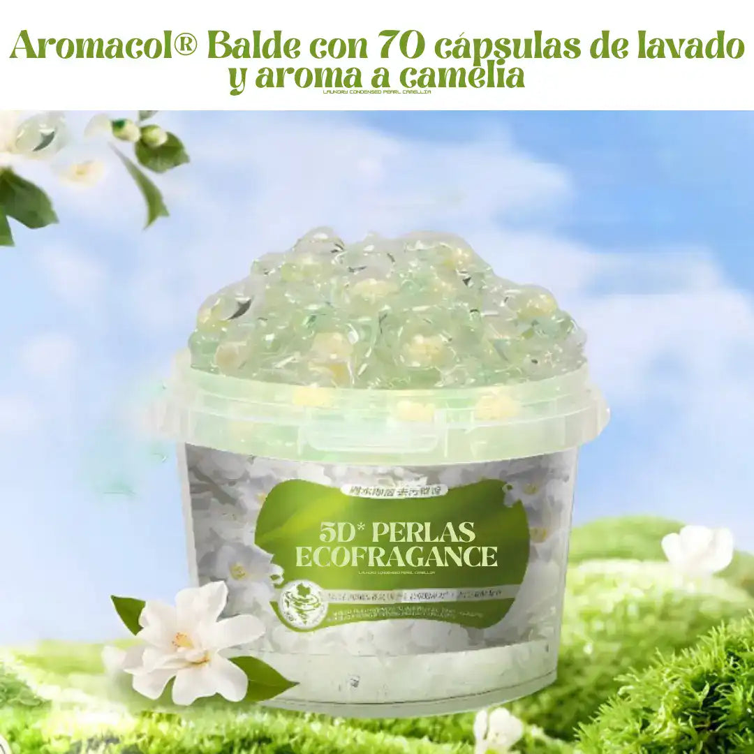 Aromacol® Balde con 70 cápsulas de lavado y aroma a camelia