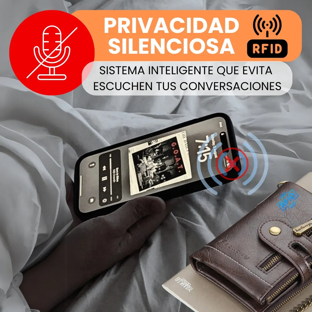 ECOCARTER® BILLETERA RFID CON CADENA, TARJETERA Y MONEDERA