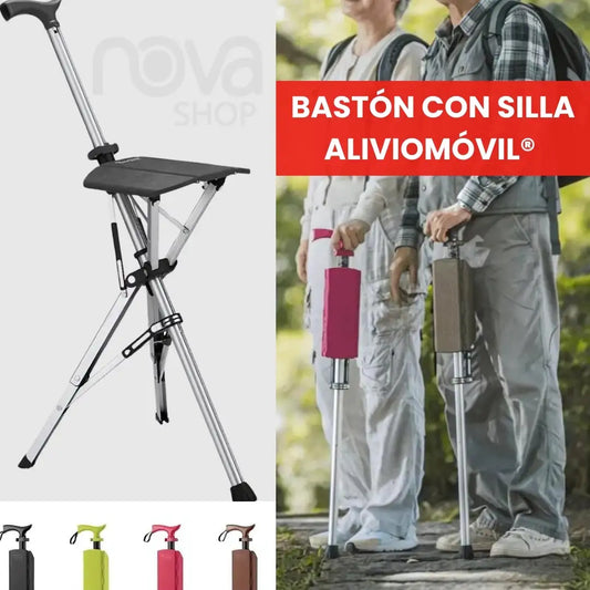 ALIVIOMOVIL® BASTÓN CON SILLA DESPLEGABLE