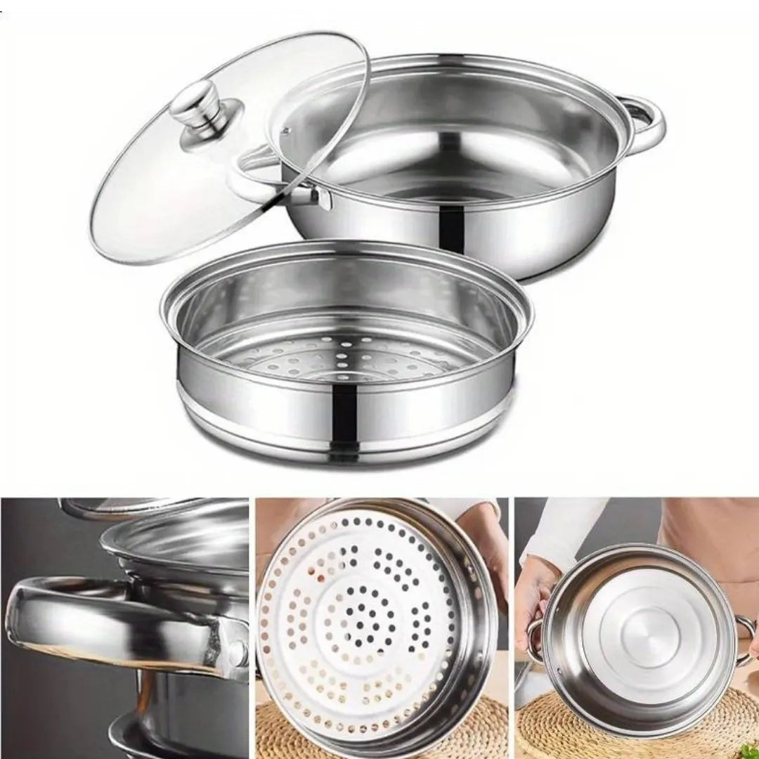 VAPOCHEF® SET X2 OLLAS A VAPOR DE ACERO INOXIDABLE MULTIFUNCIONAL