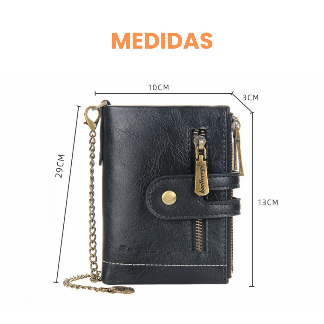 ECOCARTER® BILLETERA RFID CON CADENA, TARJETERA Y MONEDERA