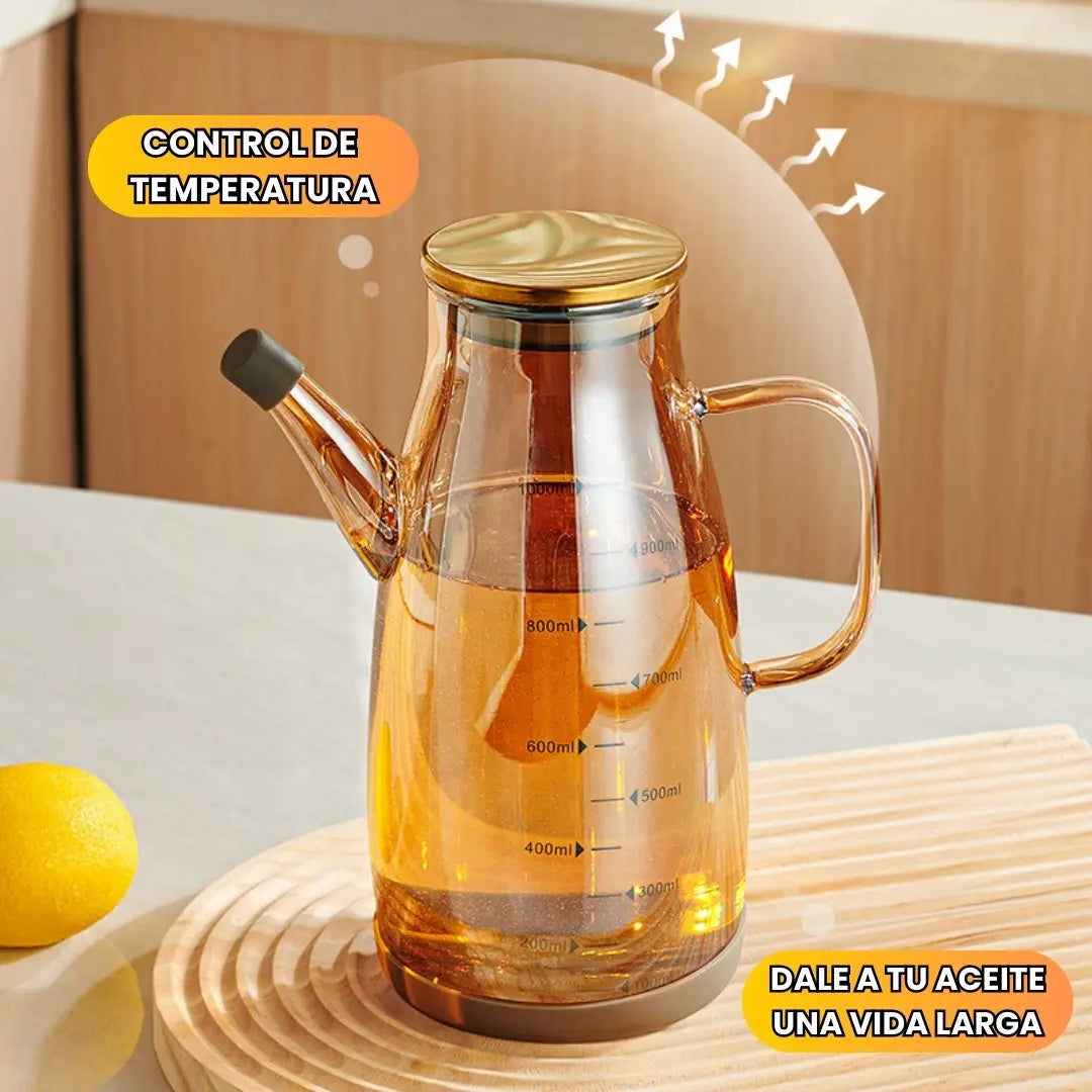 CRYSTALOIL® ACEITERA PREMIUM DE VIDRIO ÁMBAR 1 LT