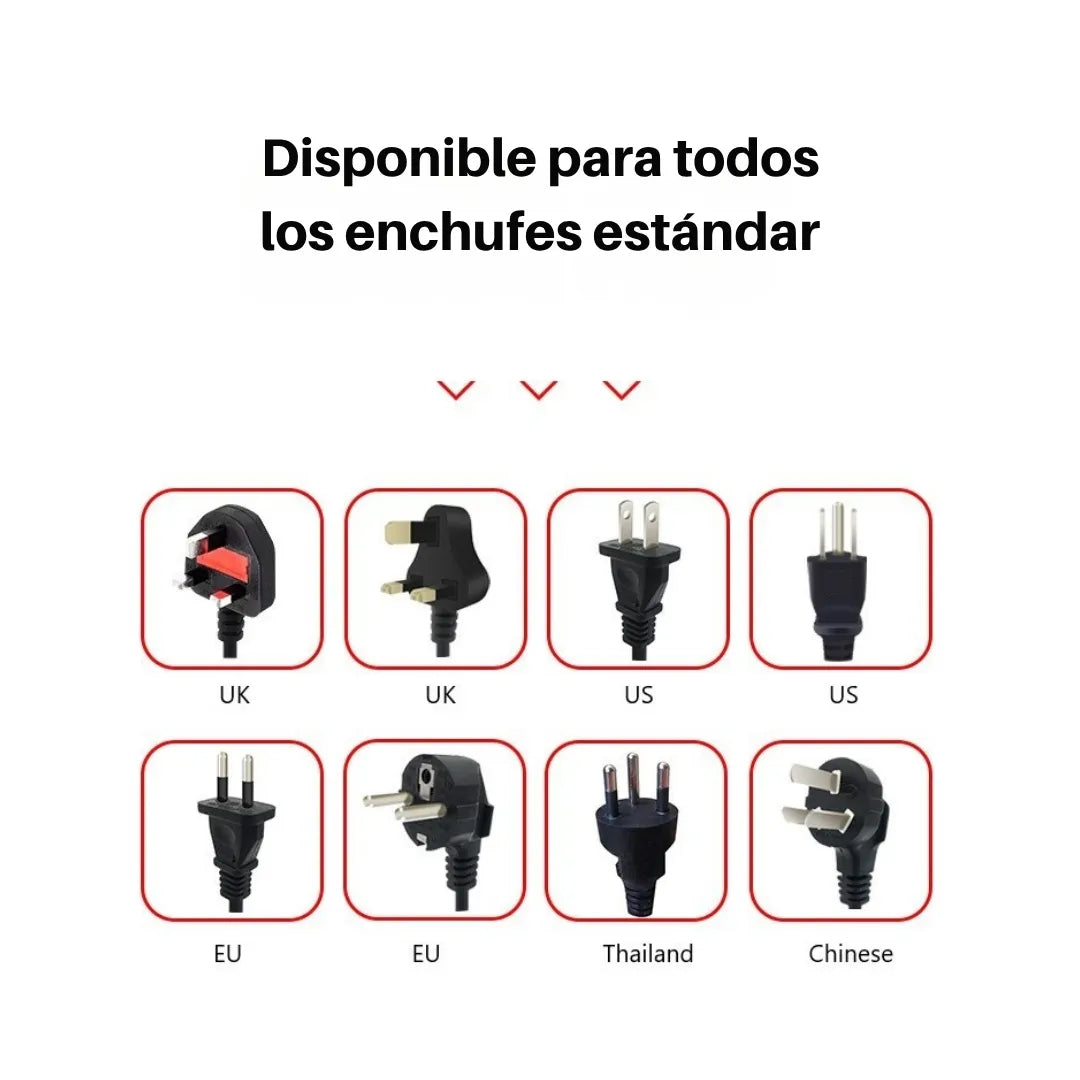 PLUGVOLT® MULTITOMA PORTATIL 2500W 8 ENTRADAS 4 PUERTOS USB MULTIFUNCIONAL Y UNIVERSAL