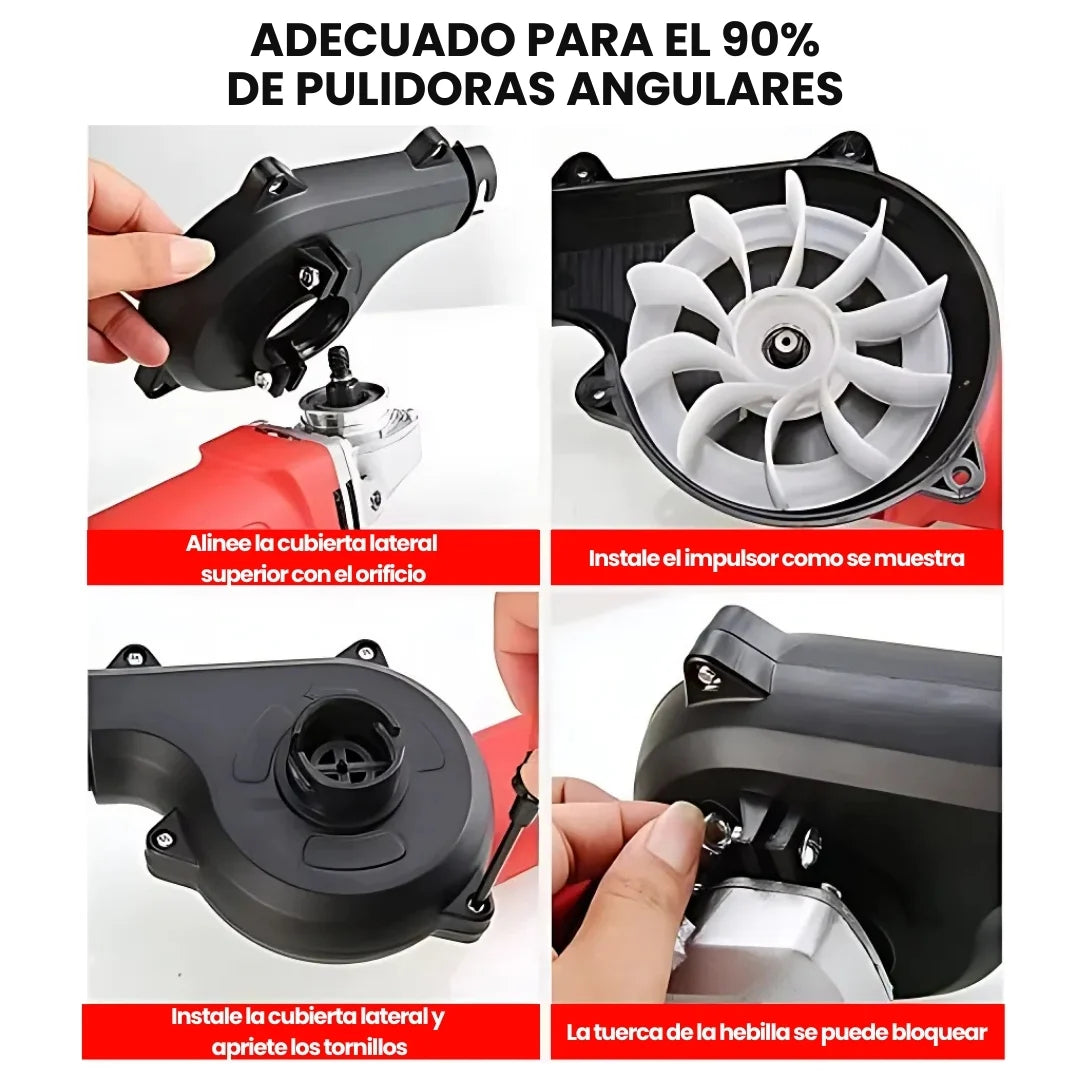 PULI-TURBO® 2EN1 KIT PARA CONVERTIR PULIDORA ANGULAR EN ASPIRADORA Y SOPLADOR