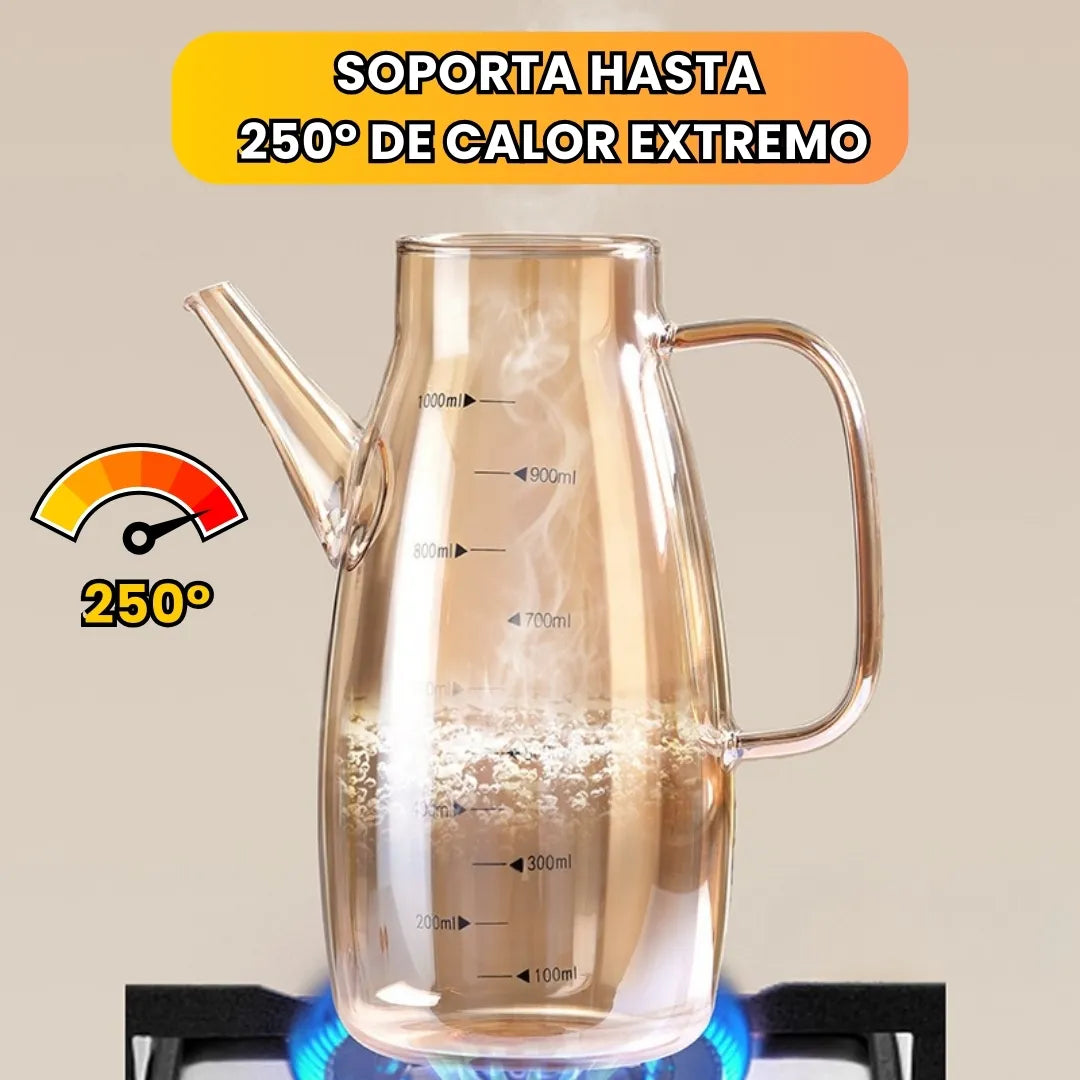 CRYSTALOIL® ACEITERA PREMIUM DE VIDRIO ÁMBAR 1 LT