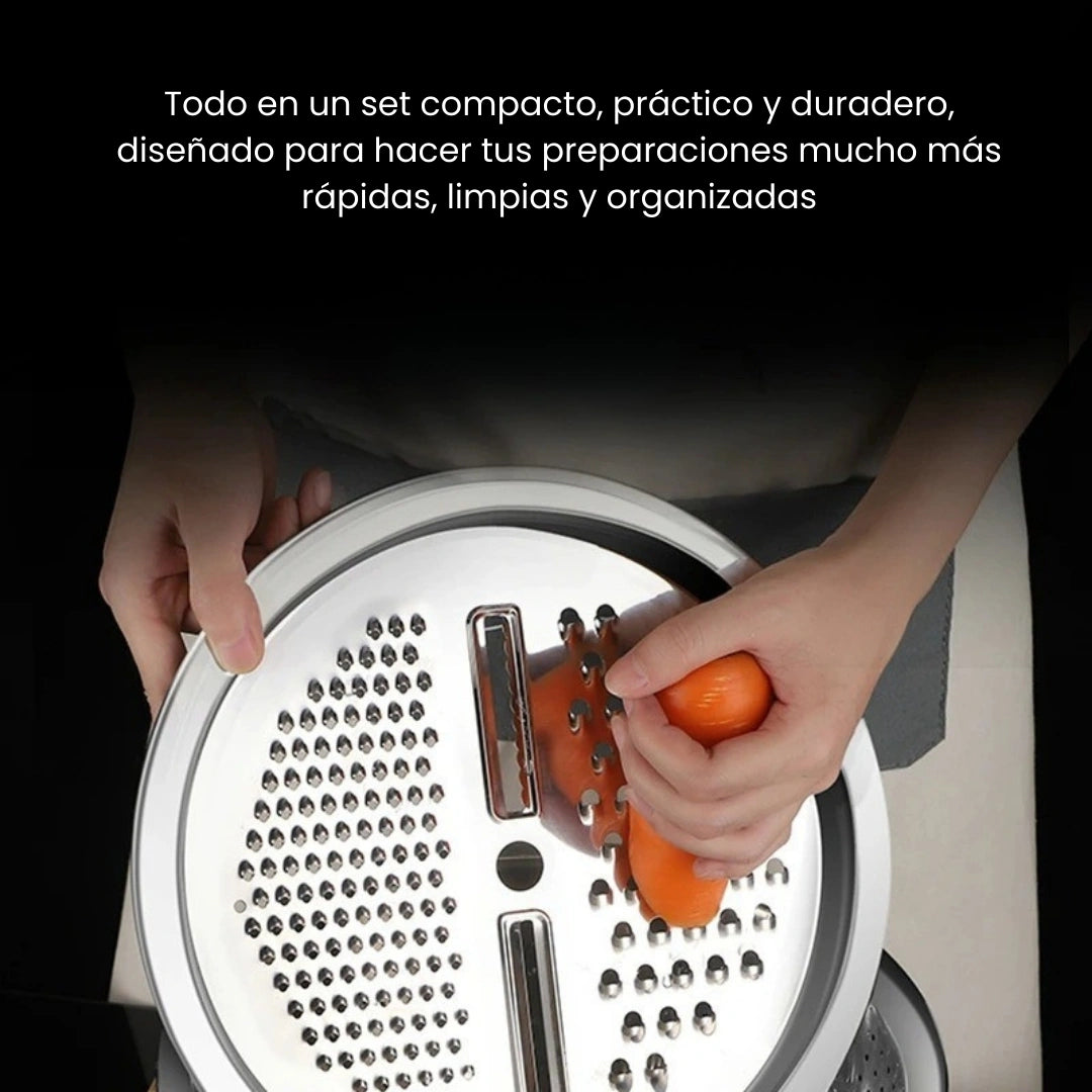 BOWLS 3EN1® SET DE BOWLS RAYADOR Y ESCURRIDO PARA VERDURAS Y FRUTAS