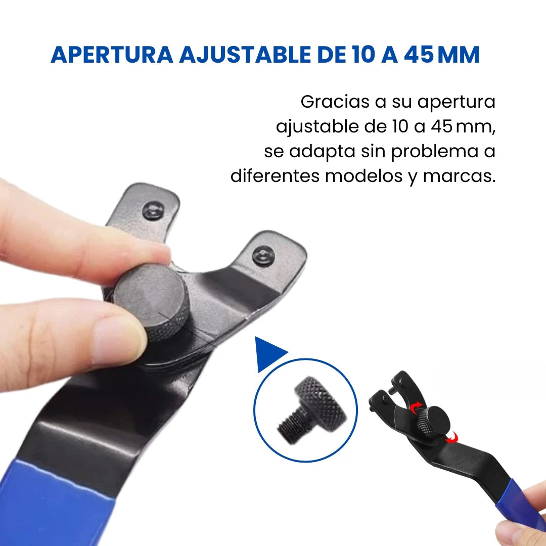 KEYPULL® LLAVE AJUSTABLE TIPO PIN PARA PULIDORAS, AJUSTA Y QUITA DISCOS DE AMOLADORAS