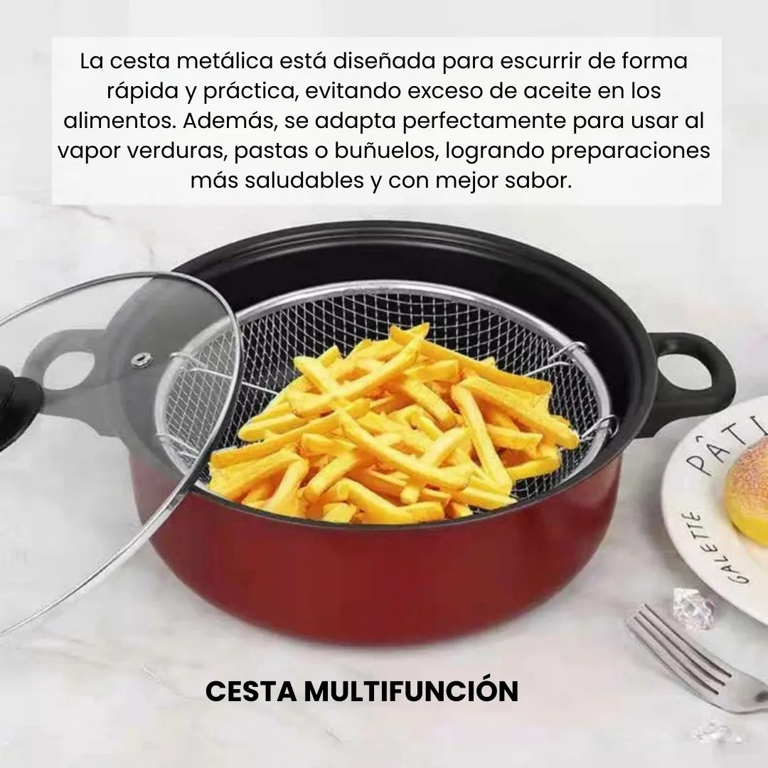 NOVAFRIT® OLLA FREIDORA 3EN1 MULTIFUNCIONAL: VAPORIZA Y COCINA AL INSTANTE