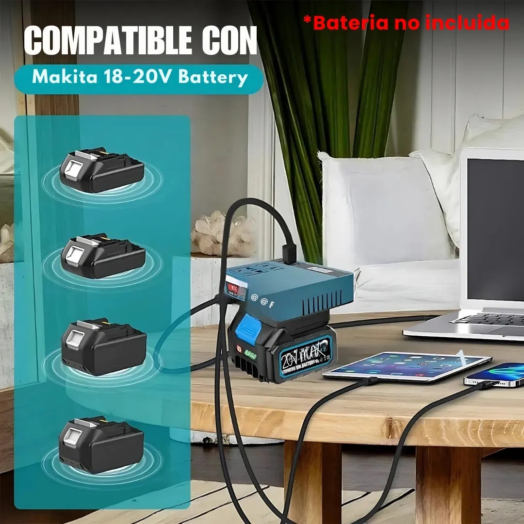 VOLTGO® INVERSOR PORTATIL PARA BATERIAS DE LITIO 120V/220W