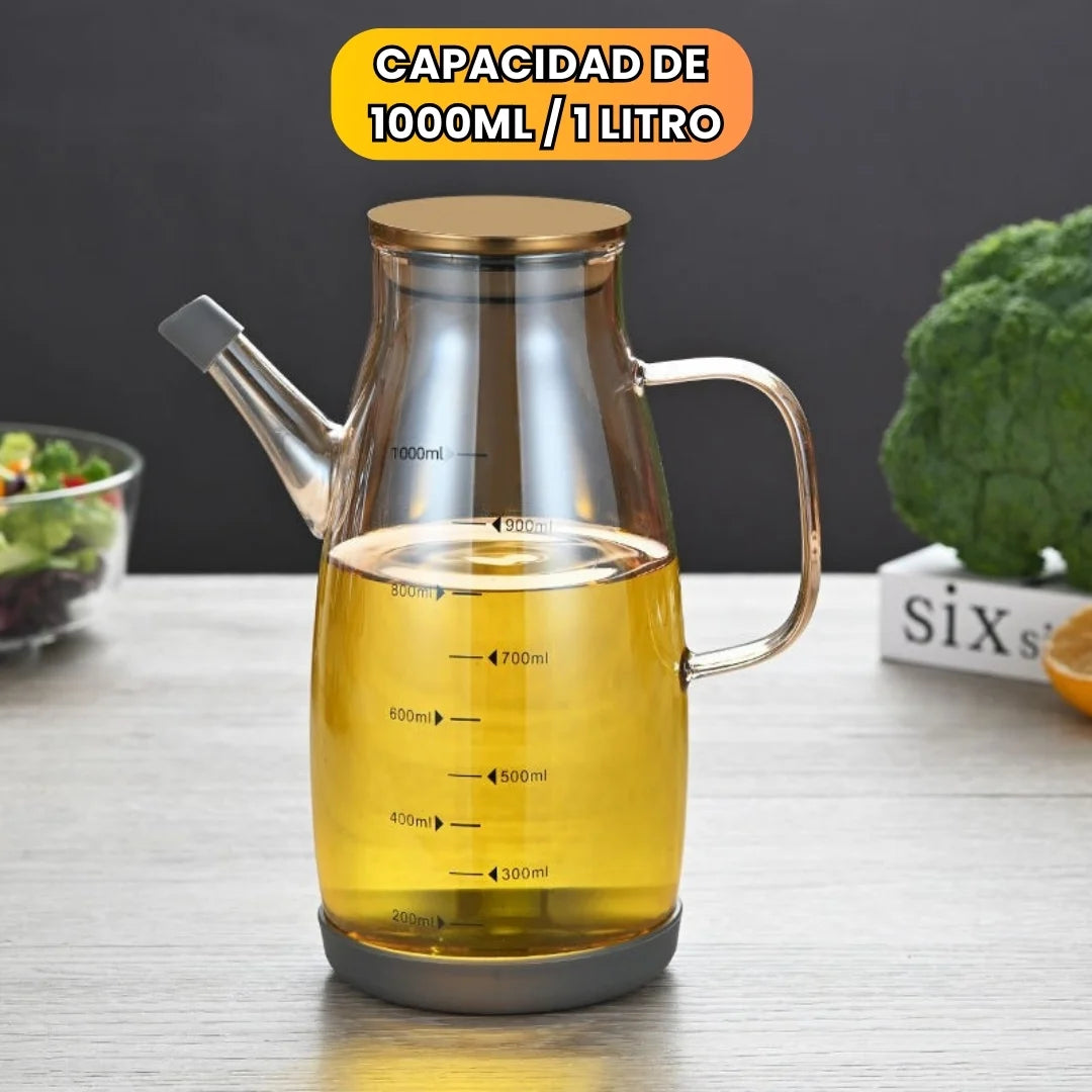 CRYSTALOIL® ACEITERA PREMIUM DE VIDRIO ÁMBAR 1 LT