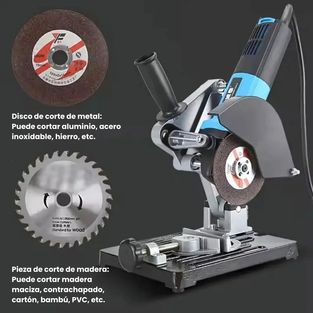 BASECUTTER® SOPORTE DE CORTE  PARA AMOLADORA ANGULAR, CORTA A 90° Y 45°