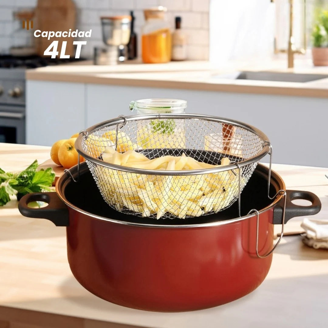 NOVAFRIT® OLLA FREIDORA 3EN1 MULTIFUNCIONAL: VAPORIZA Y COCINA AL INSTANTE