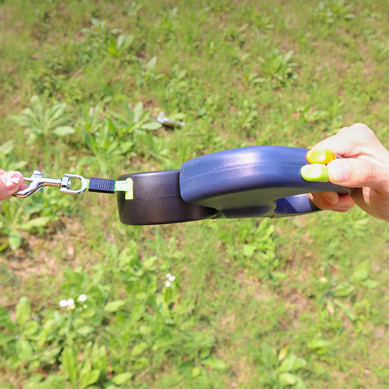 DUOPET® CORREA RETRÁCTIL: pasea 2 perros, sin enredos, con luz y bolsas siempre a mano