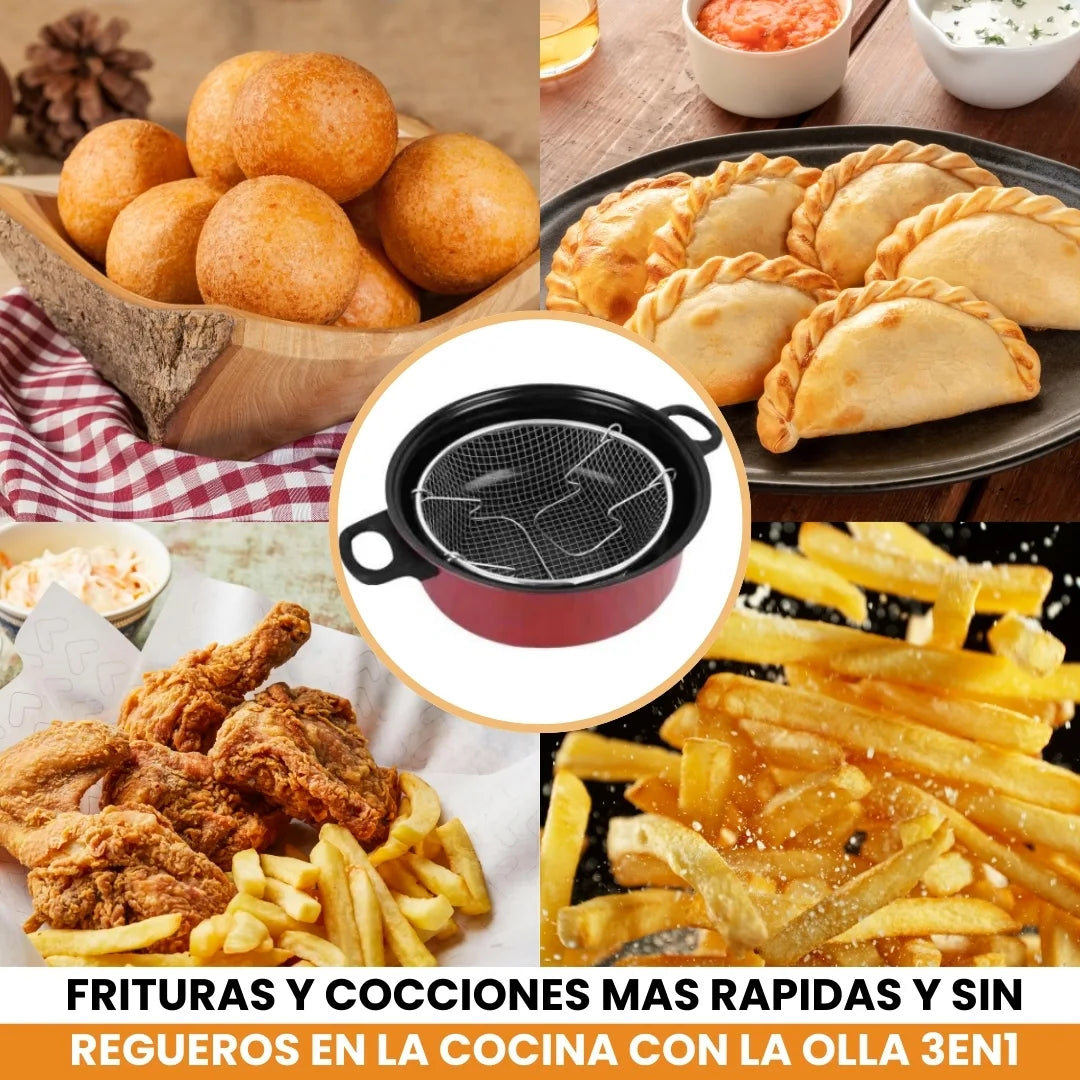 NOVAFRIT® OLLA FREIDORA 3EN1 MULTIFUNCIONAL: VAPORIZA Y COCINA AL INSTANTE