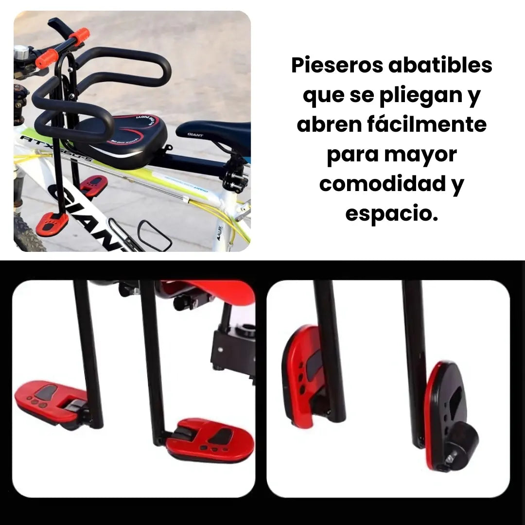 BBYBICI® ASIENTO DE SEGURIDAD PARA BICICLETAS DE MONTAÑAS PARA NIÑOS, ASIENTO DELANTERO PARA BEBÉS