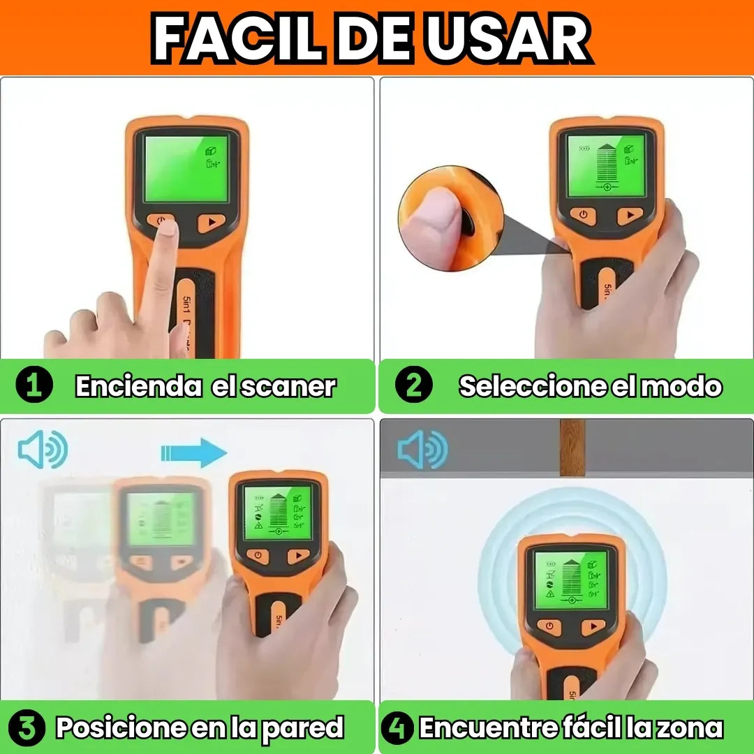 MULTISCAN® DETECTOR REMOTO DE PARED 5 EN 1: ENCUENTRA MADERA, VIGAS Y METAL