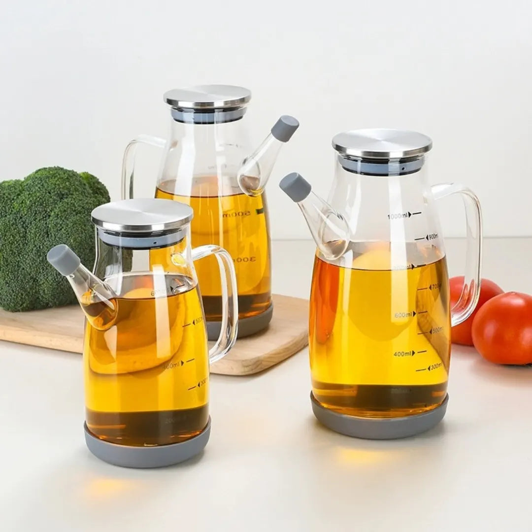 CRYSTALOIL® ACEITERA PREMIUM DE VIDRIO ÁMBAR 1 LT