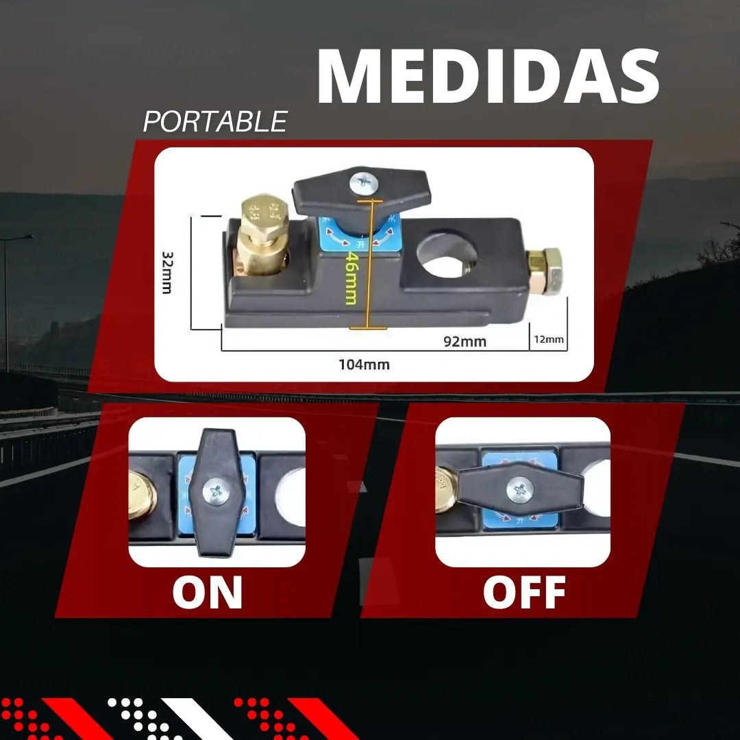 SWITHCAR® INTERRUPTOR AISLADOR  DE ENERGIA PARA BATERIAS DE AUTOS