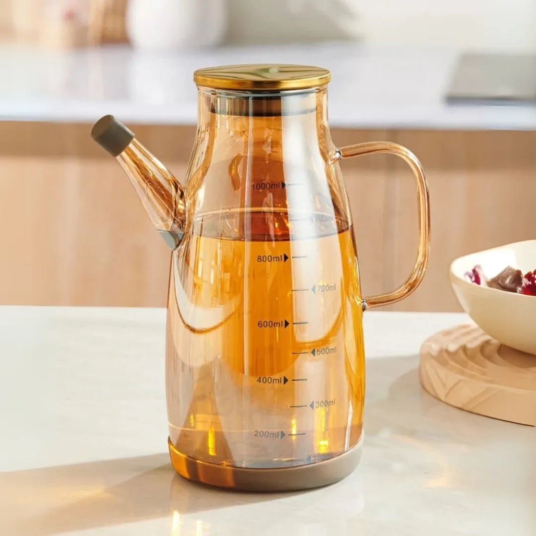 CRYSTALOIL® ACEITERA PREMIUM DE VIDRIO ÁMBAR 1 LT