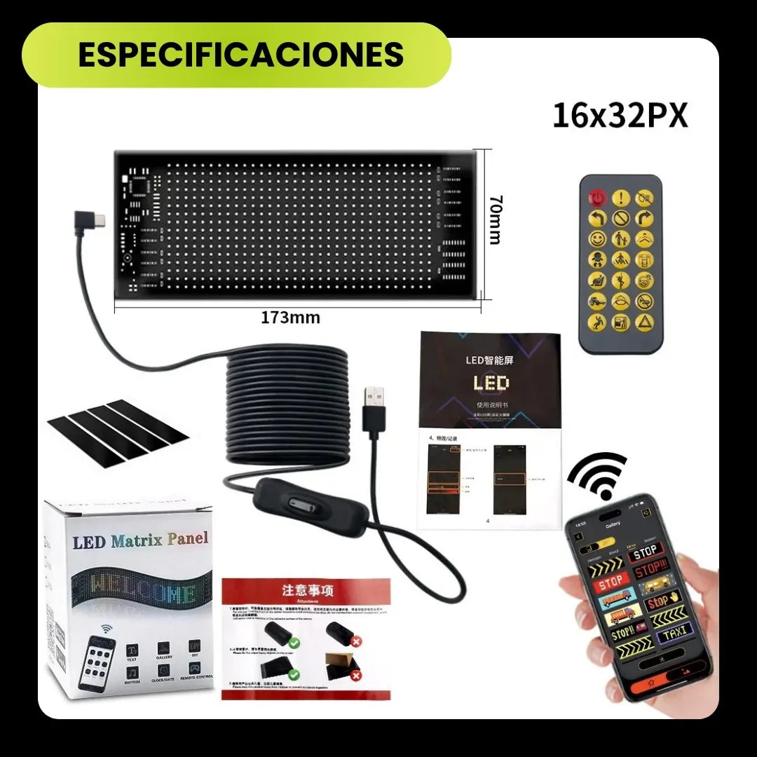 LEDCAR® PANTALLA LED FLEXIBLE UNIVERSAL PERSONALIZABLE