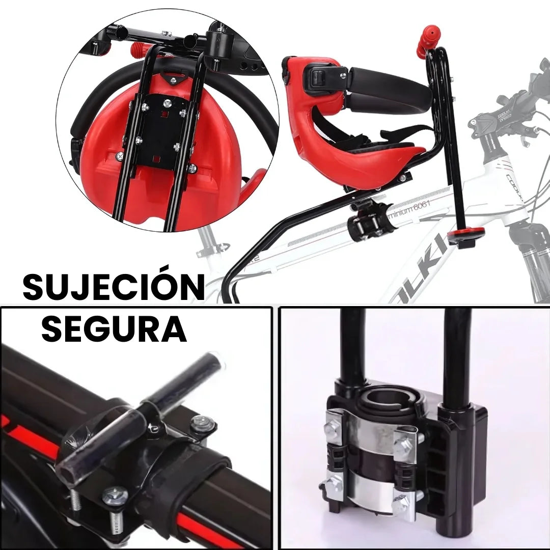 BBYBICI® ASIENTO DE SEGURIDAD PARA BICICLETAS DE MONTAÑAS PARA NIÑOS, ASIENTO DELANTERO PARA BEBÉS