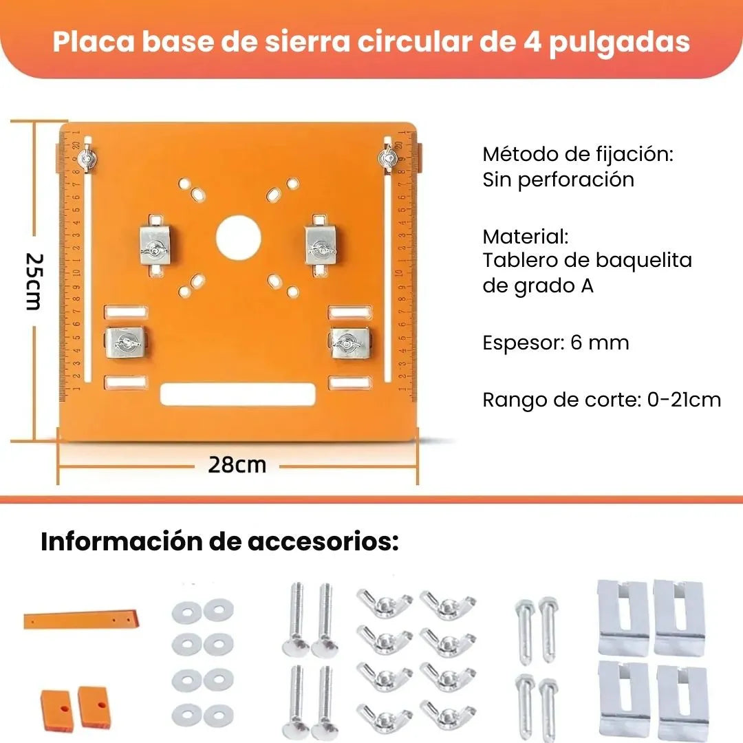 ANGLECUT® BASE GUIA DE CORTE PROFESIONAL PARA SIERRA CIRCULAR