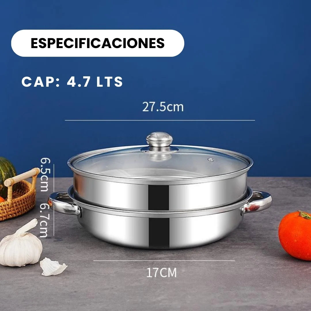 VAPOCHEF® SET X2 OLLAS A VAPOR DE ACERO INOXIDABLE MULTIFUNCIONAL