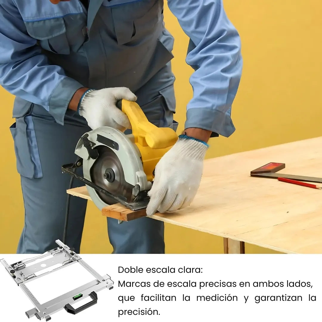GUIACUT® GUIA DE CORTE PARA SIERRA CIRCULAR ELECTRICA Y ENRUTADOR DE PISTA, FRESADO DE MESA