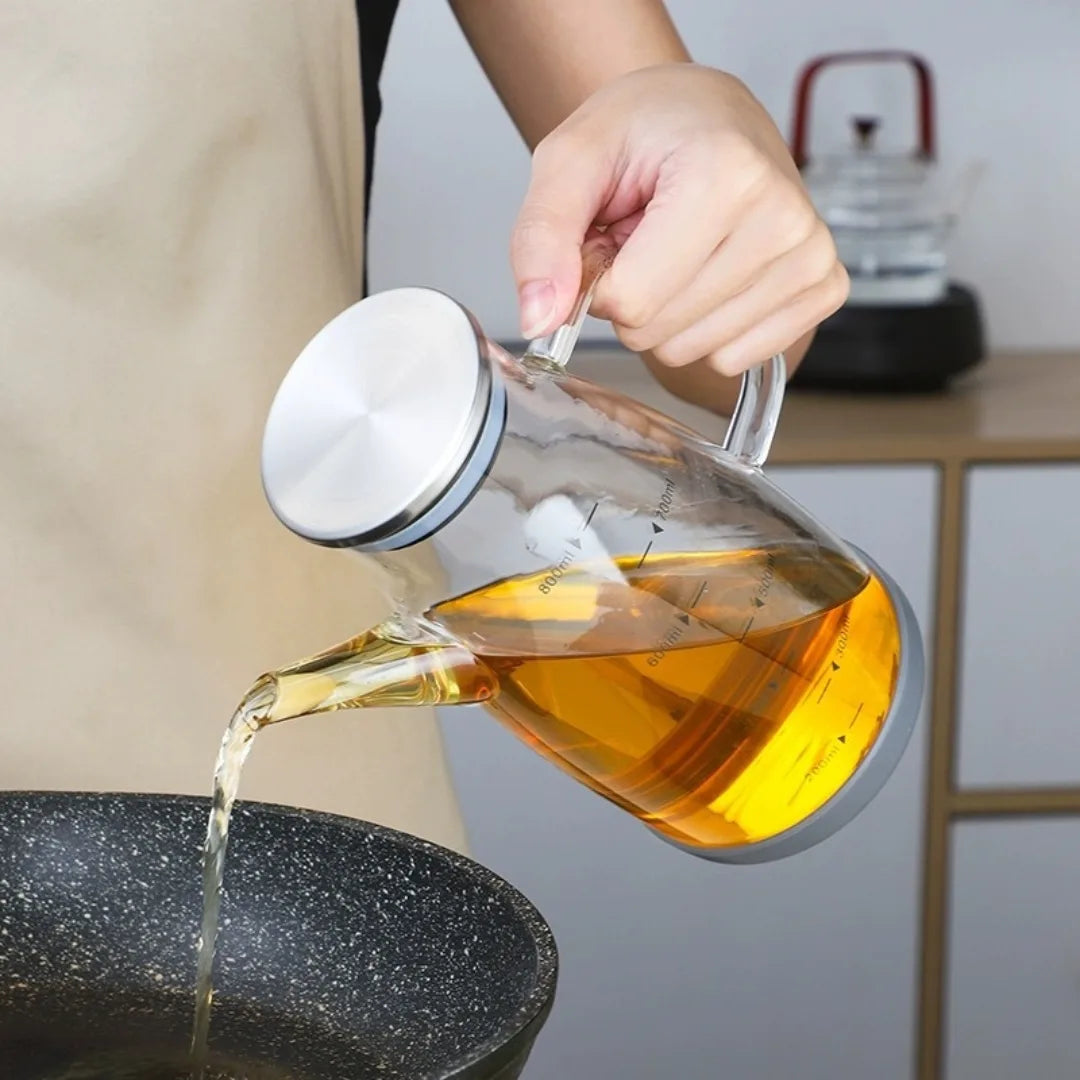 CRYSTALOIL® ACEITERA PREMIUM DE VIDRIO ÁMBAR 1 LT