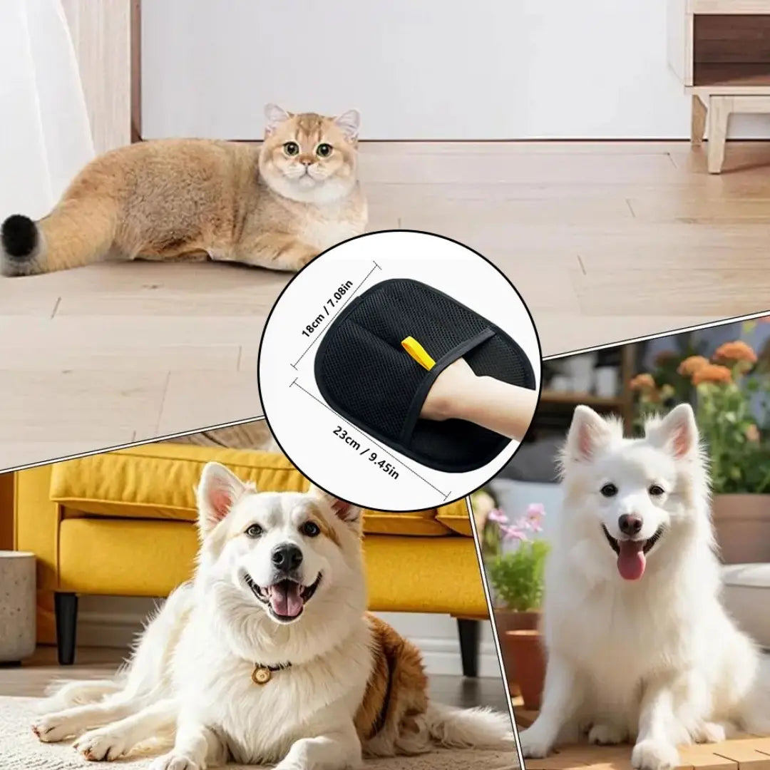 PELOSPET®  GUANTE DE TELA ESTÁTICA PARA RECOGER PELO SUELTO DE LAS MASCOTAS