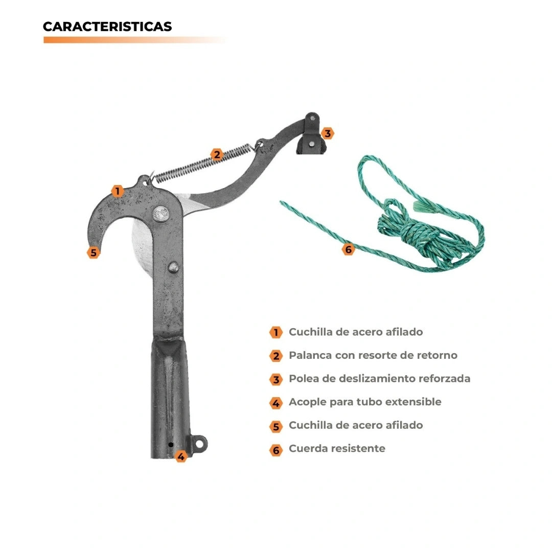 PODAEXTEN® TIJERA PODADORA DE POLEA DE GRAN ALTURA EN ACERO REFORZADO