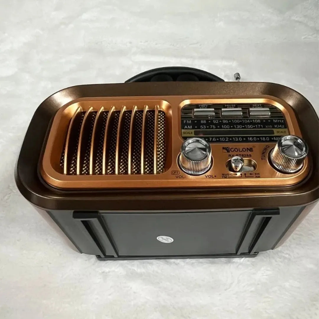 RETROSONIC® RADIO PARLANTE DE CARGA SOLAR Y BLUETOOTH TWS ESTILO VINTAGE RETRO